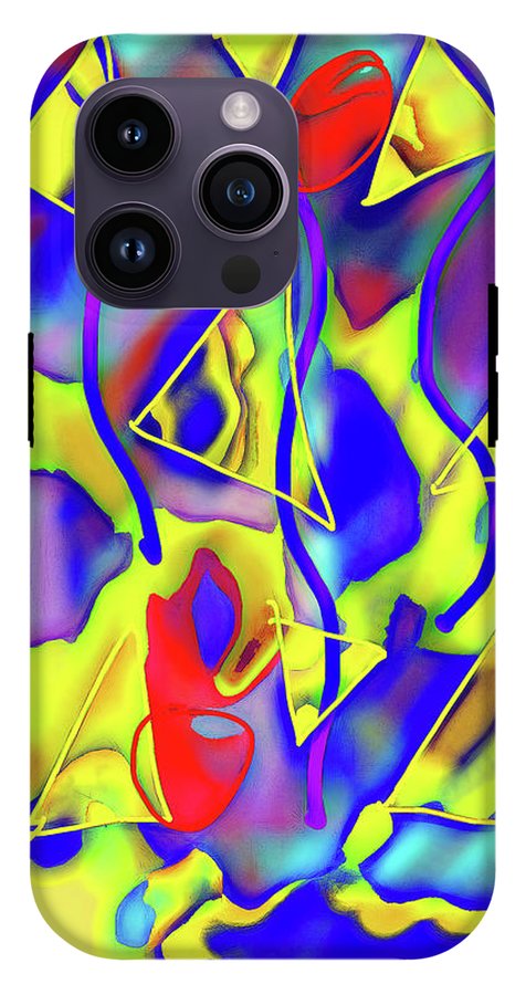 Yellow Triangles Abstract - Phone Case