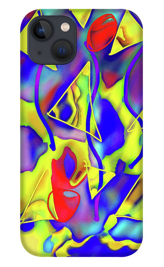 Yellow Triangles Abstract - Phone Case