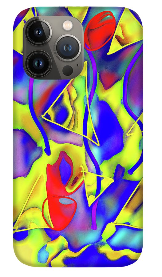 Yellow Triangles Abstract - Phone Case