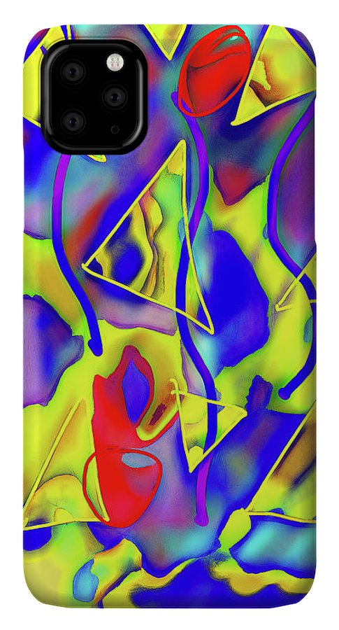 Yellow Triangles Abstract - Phone Case