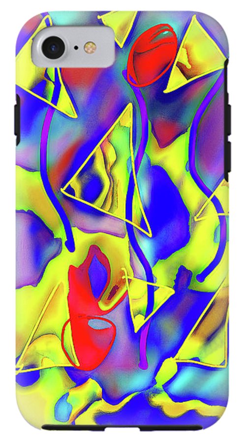 Yellow Triangles Abstract - Phone Case
