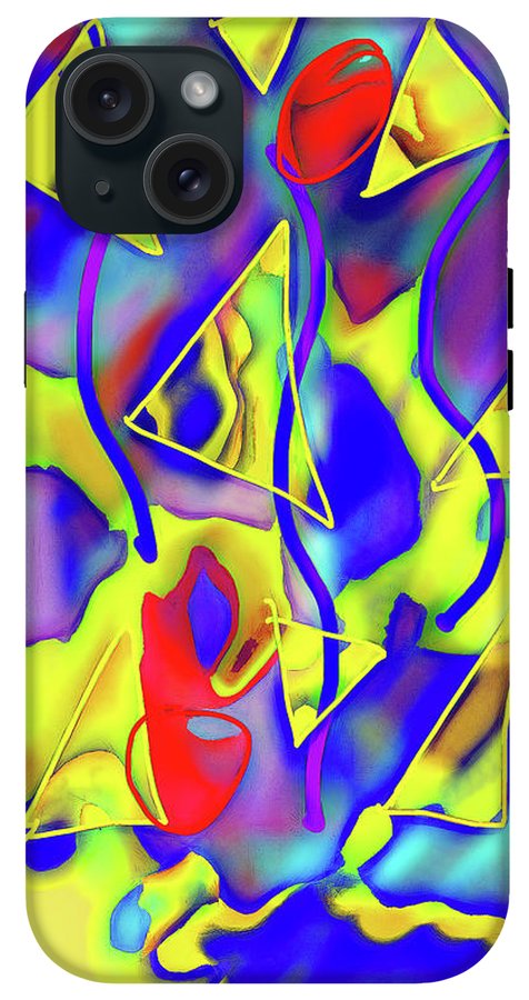 Yellow Triangles Abstract - Phone Case