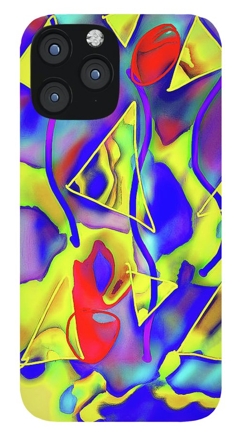 Yellow Triangles Abstract - Phone Case