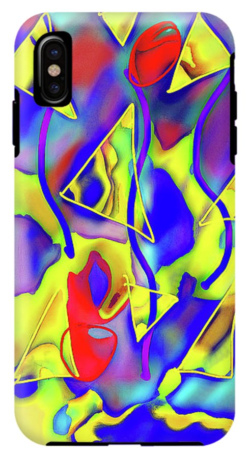 Yellow Triangles Abstract - Phone Case