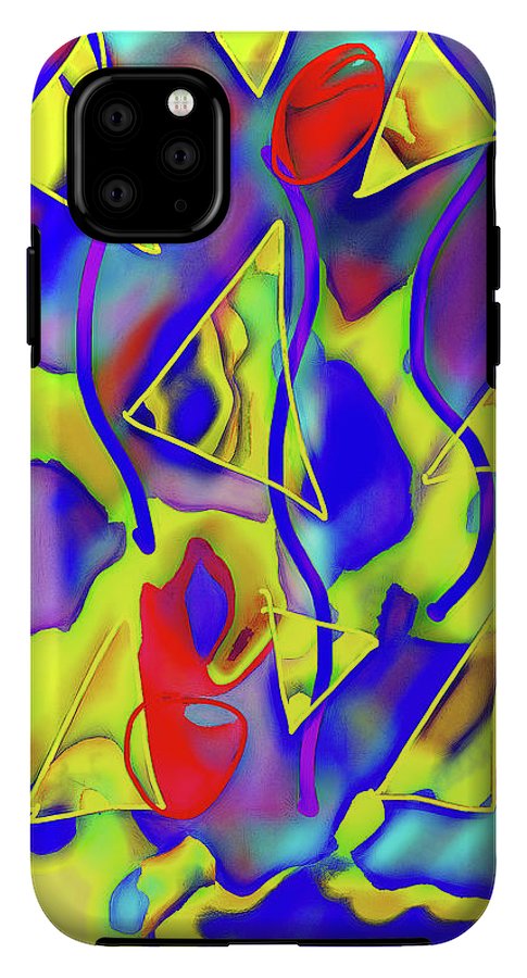 Yellow Triangles Abstract - Phone Case