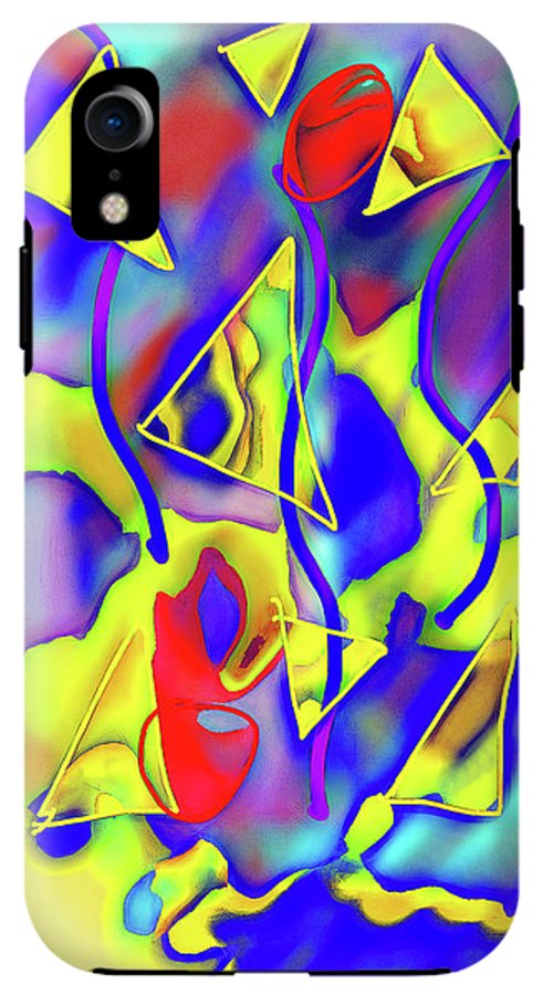 Yellow Triangles Abstract - Phone Case