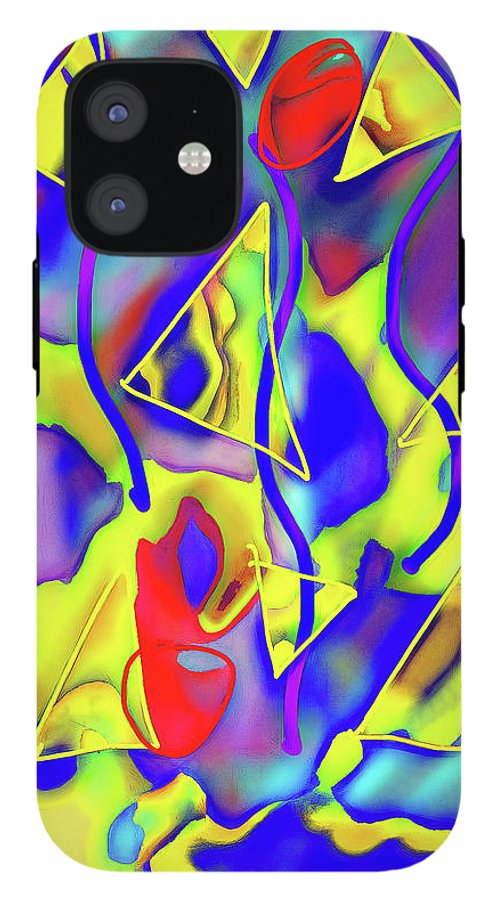 Yellow Triangles Abstract - Phone Case