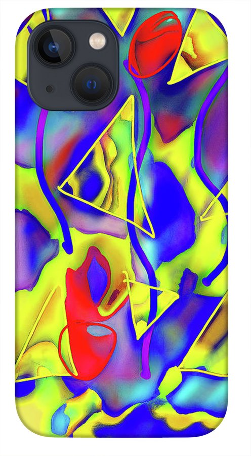 Yellow Triangles Abstract - Phone Case