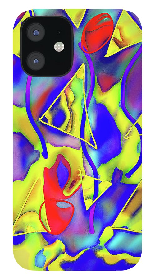 Yellow Triangles Abstract - Phone Case