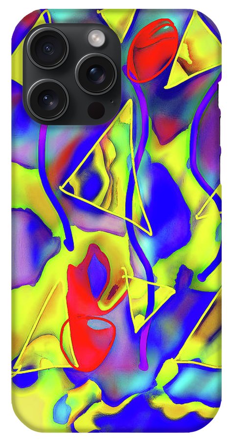 Yellow Triangles Abstract - Phone Case