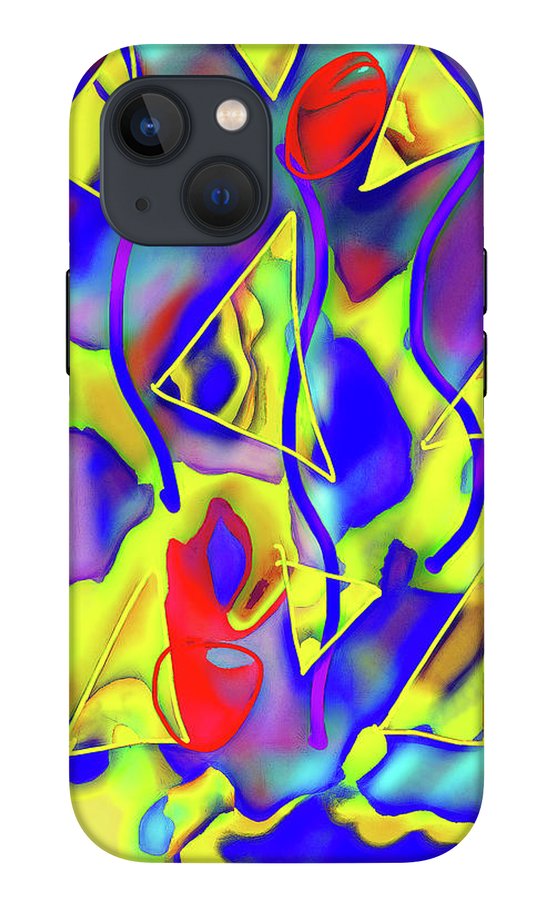 Yellow Triangles Abstract - Phone Case