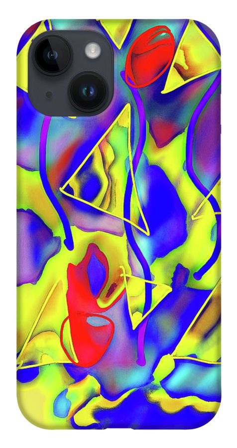 Yellow Triangles Abstract - Phone Case