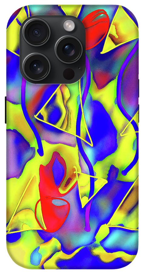 Yellow Triangles Abstract - Phone Case