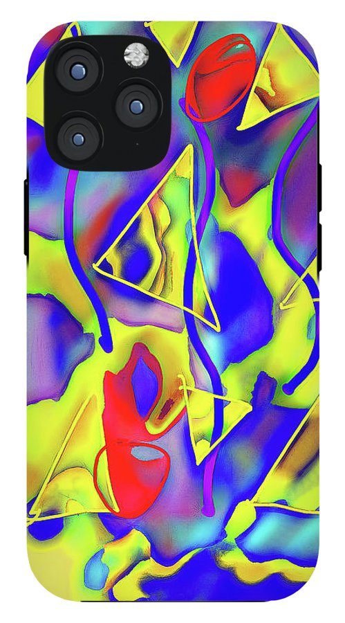 Yellow Triangles Abstract - Phone Case
