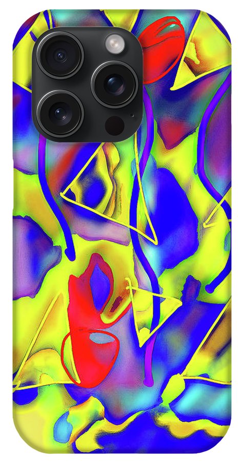 Yellow Triangles Abstract - Phone Case