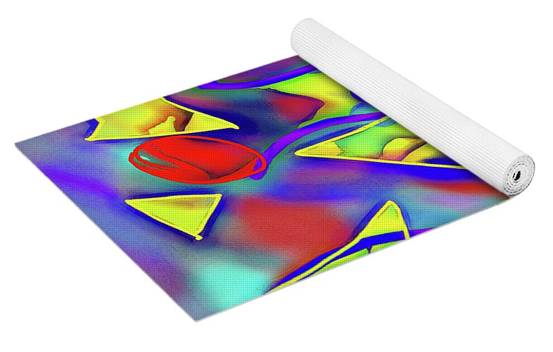 Yellow Triangles Abstract - Yoga Mat