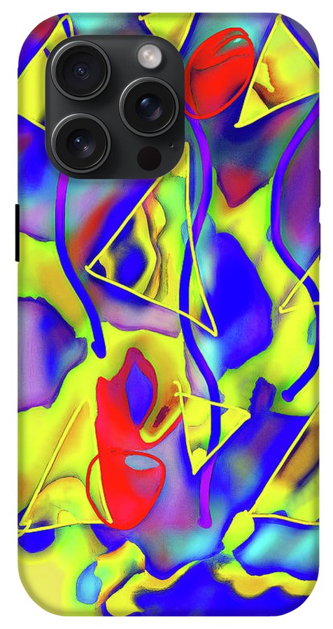 Yellow Triangles Abstract - Phone Case