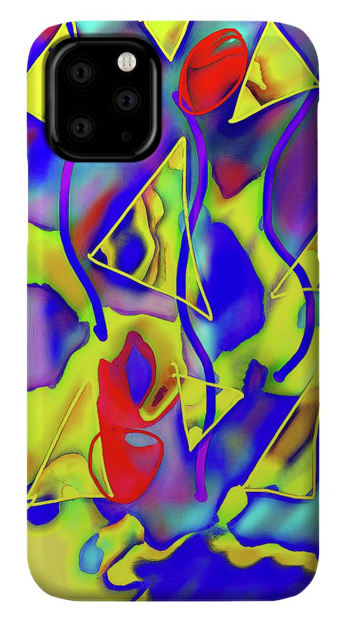 Yellow Triangles Abstract - Phone Case