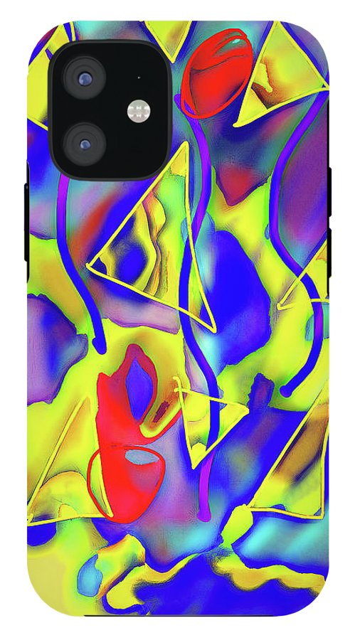Yellow Triangles Abstract - Phone Case