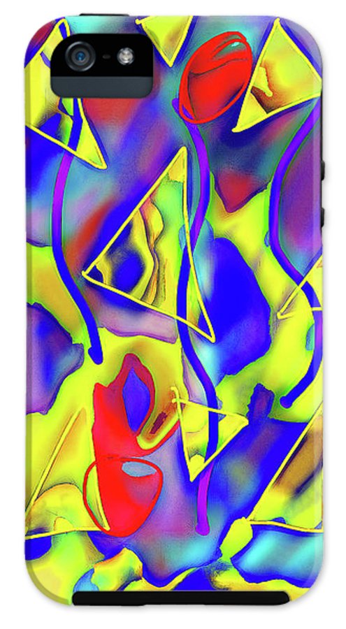Yellow Triangles Abstract - Phone Case