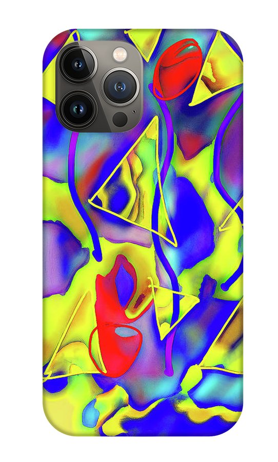 Yellow Triangles Abstract - Phone Case