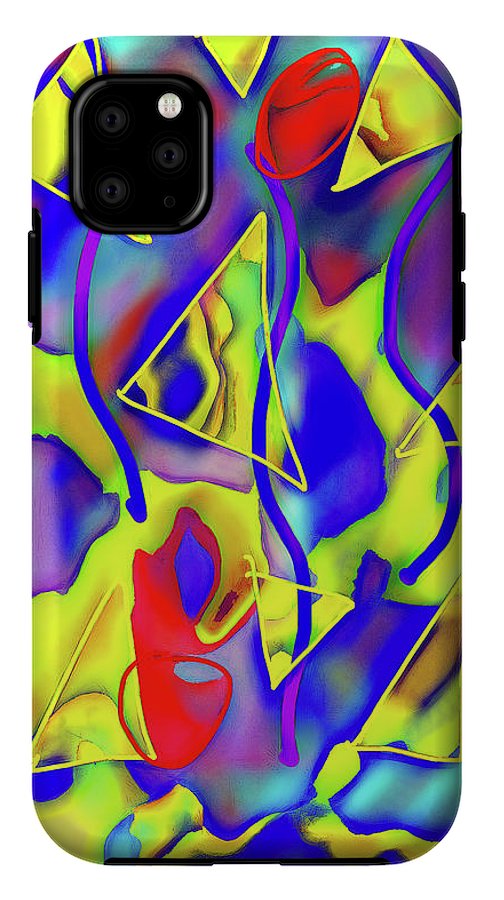 Yellow Triangles Abstract - Phone Case
