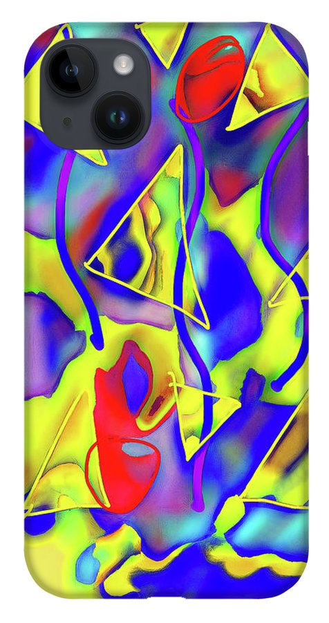 Yellow Triangles Abstract - Phone Case