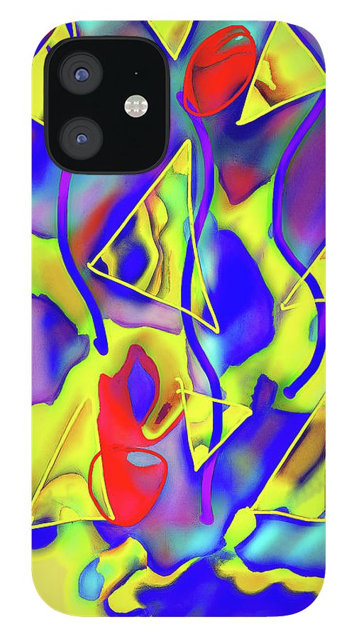Yellow Triangles Abstract - Phone Case