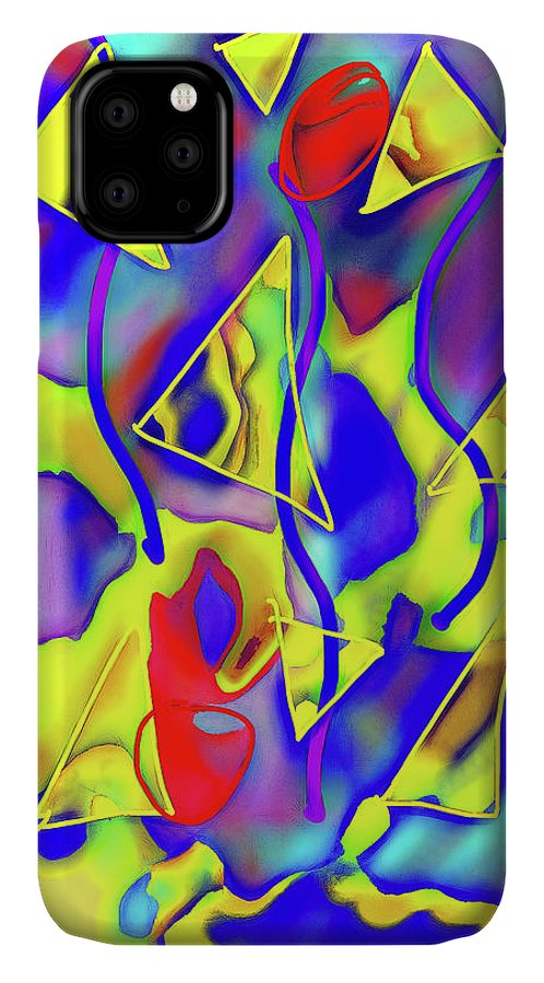 Yellow Triangles Abstract - Phone Case