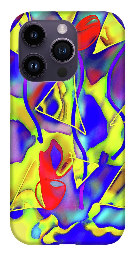 Yellow Triangles Abstract - Phone Case