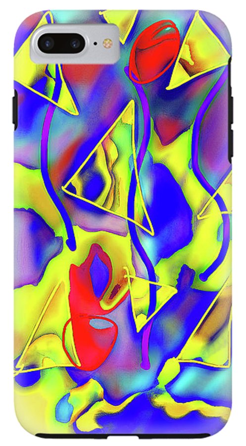 Yellow Triangles Abstract - Phone Case