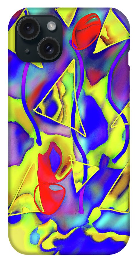 Yellow Triangles Abstract - Phone Case