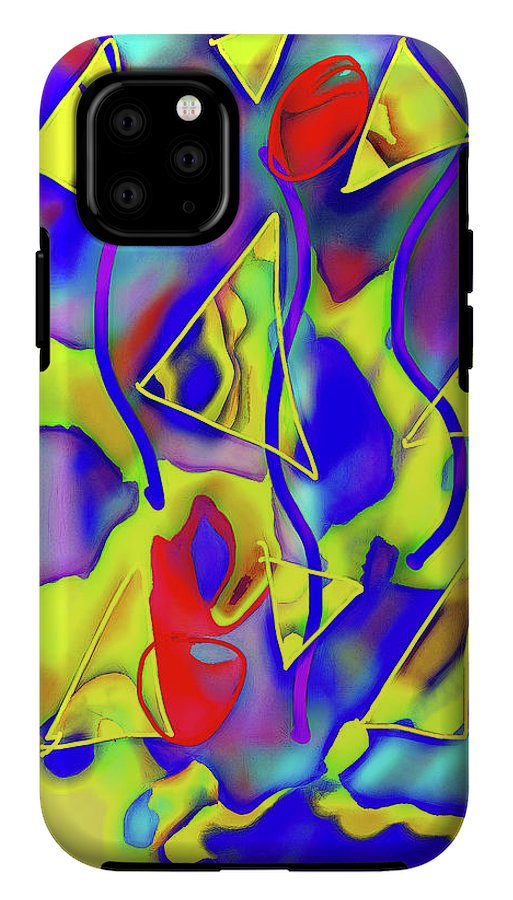 Yellow Triangles Abstract - Phone Case