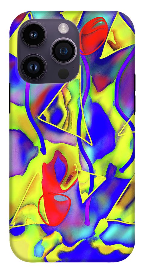 Yellow Triangles Abstract - Phone Case