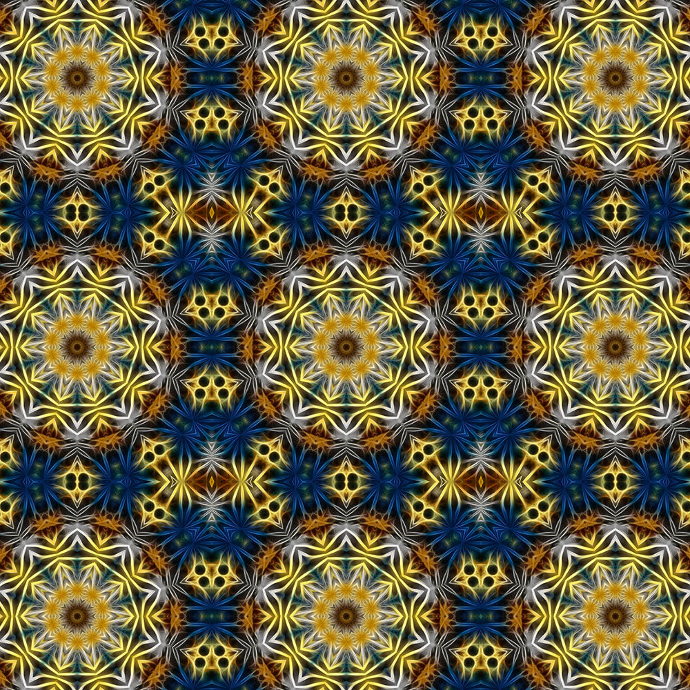Yellow and Blue Daisies Kaleidoscope Digital Image Download