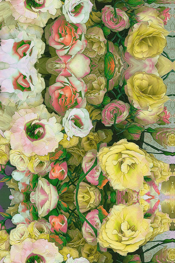 Yellow Flower Kaleidoscope Digital Image Download
