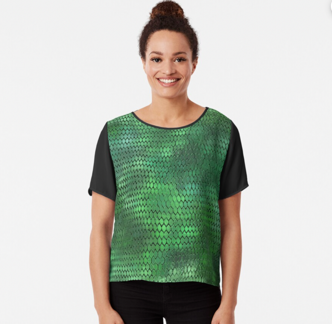 Green Dragon Scales Chiffon Top Just Sold on redbubble!