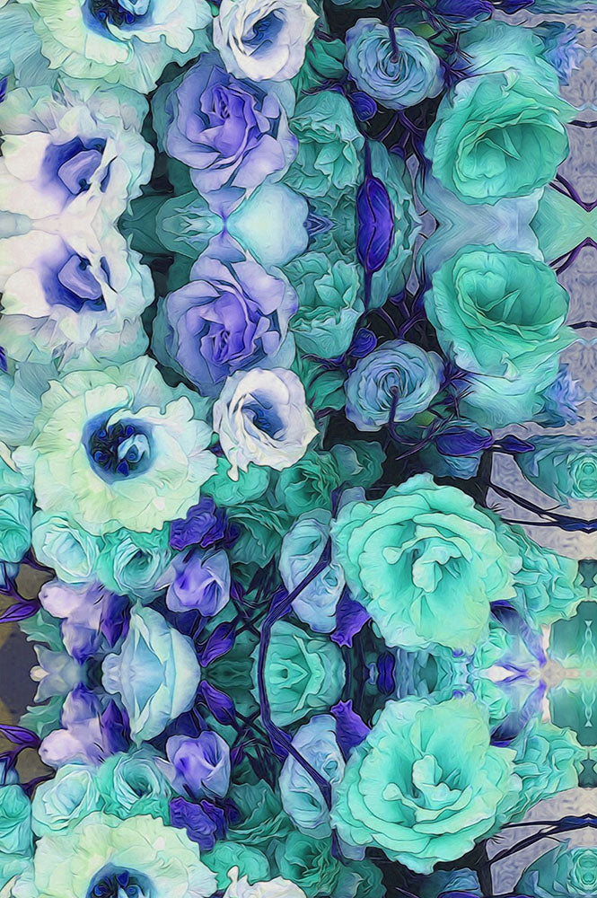 Aqua Flower Kaleidoscope