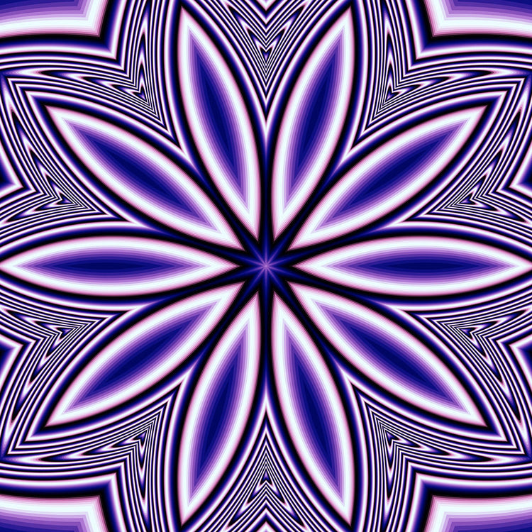Blue Fractal Flower Kaleidoscope