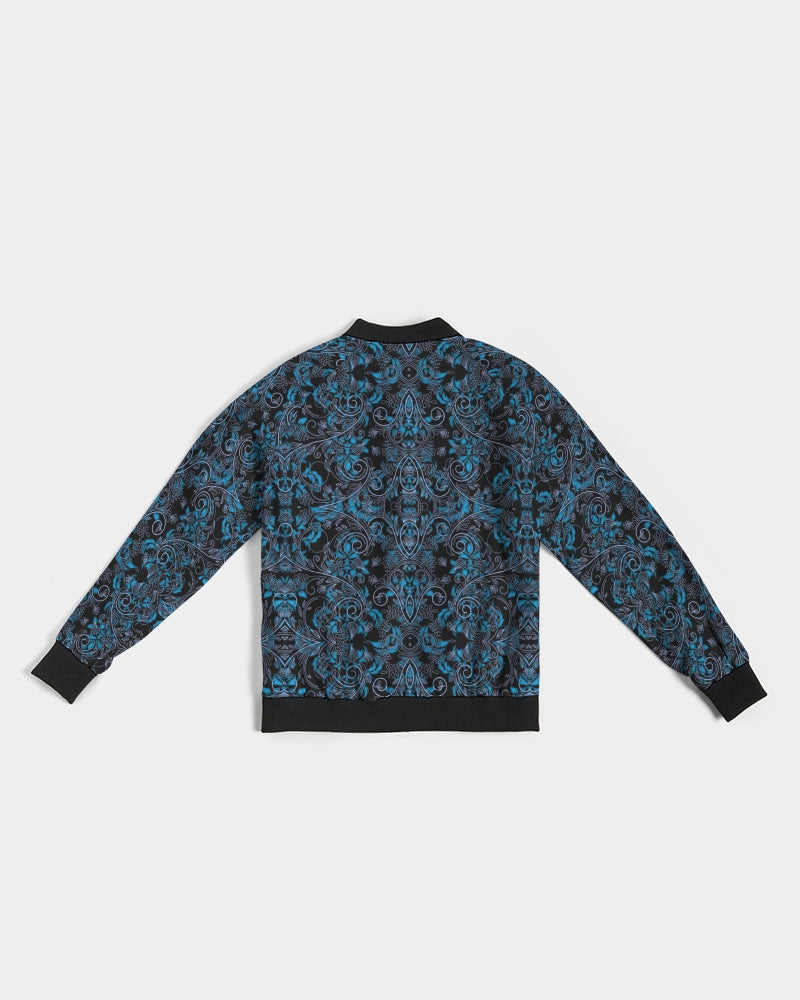 Blue Vines and Lace Women's All-Over Print Bomber Jacket
