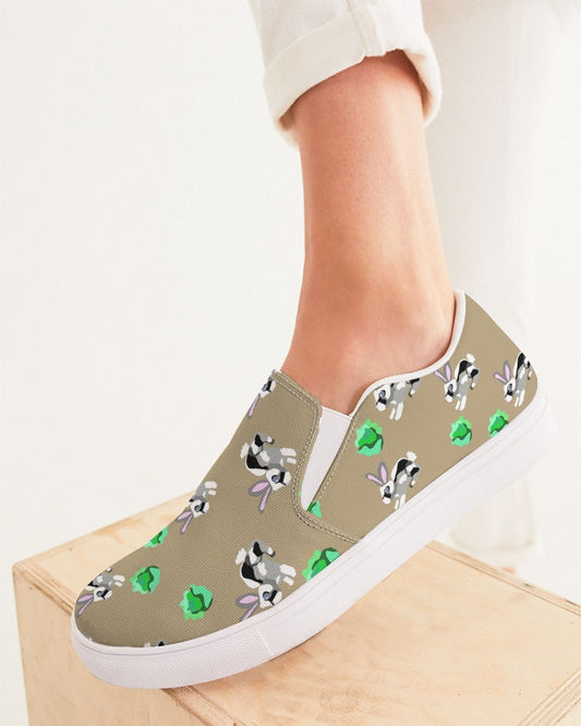 Bunnies Pattern Women's Slip-On Canvas Shoe