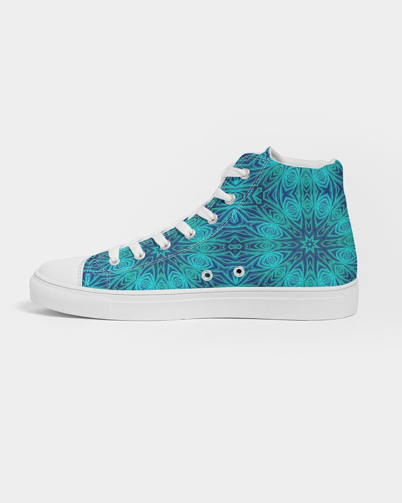 Blue Ice Kaleidoscope Women's Hightop Canvas Shoe