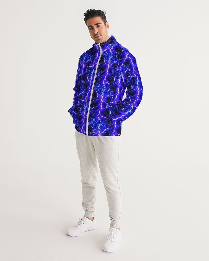 Blue Lightning Men's All-Over Print Windbreaker