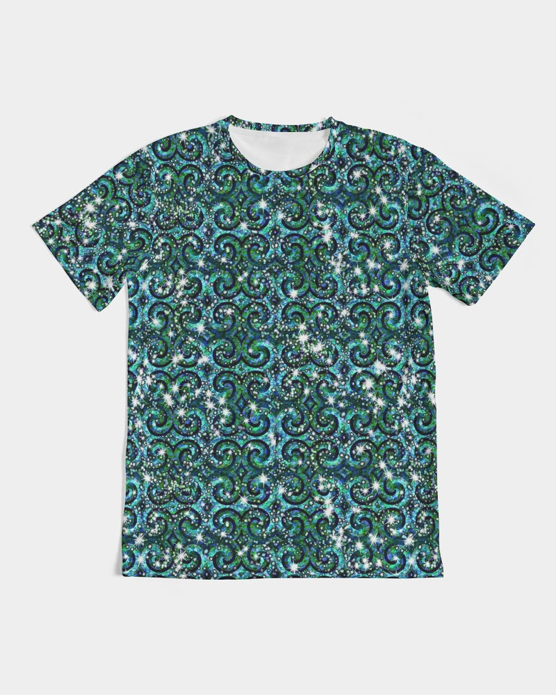 Blue Ice Sparkle Swirl Men's All-Over Print Tee