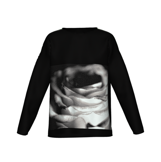 Light Black and White Rose Sweater