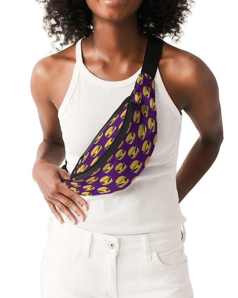 Cheeseburger Pattern Crossbody Sling Bag