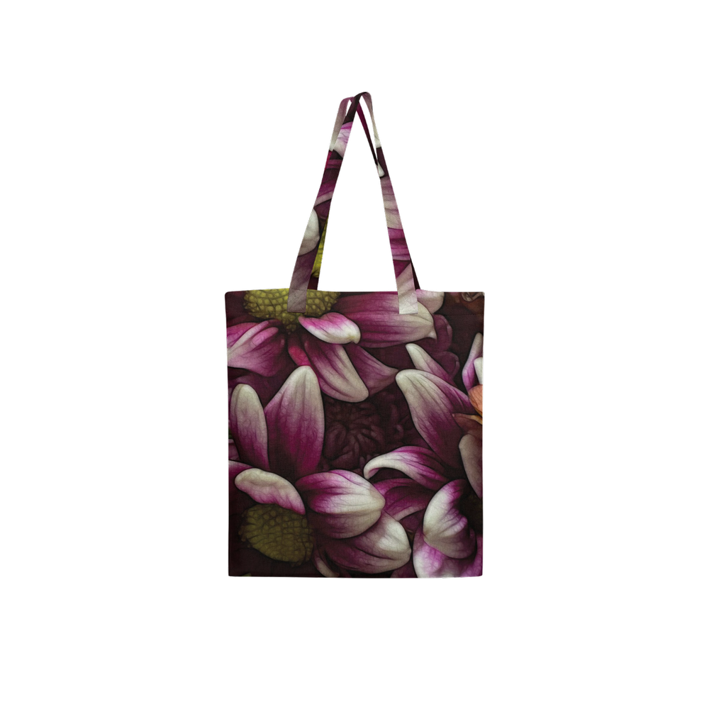 October Flowers 7 Large City Tote Bag Lined with Inside Pocket – Linen Like Fabric