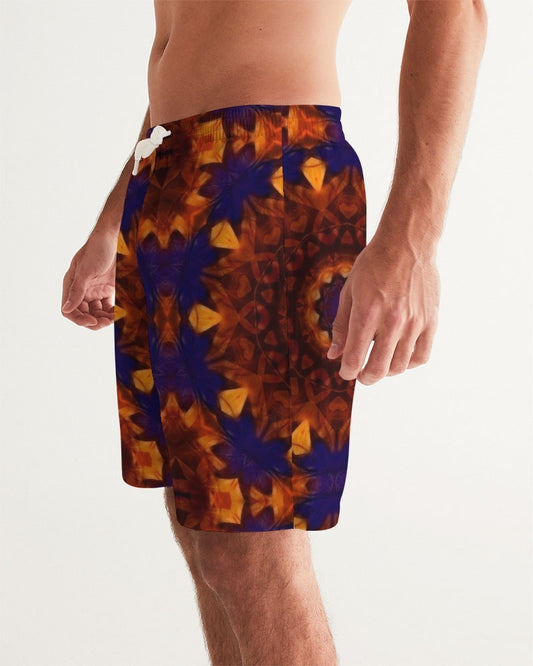 Blue Orange Red Kaleidoscope Men's All-Over Print Swim Trunk