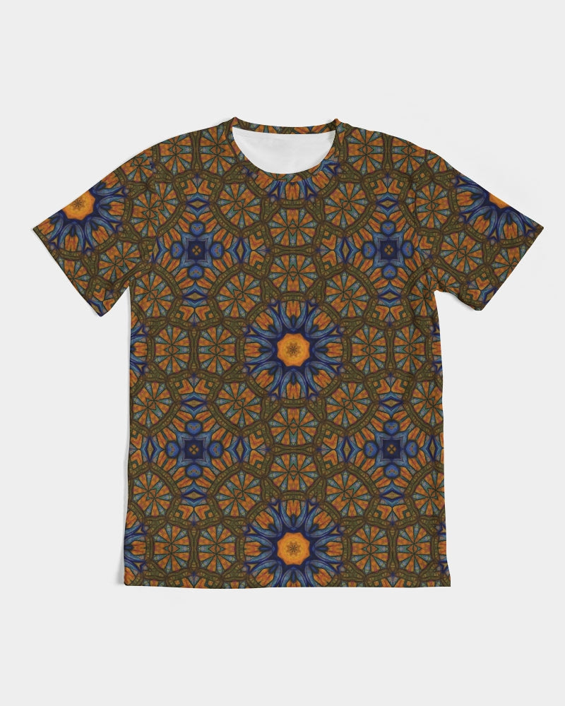 Blue and Yellow Sketch Kaleidoscope  Men's All-Over Print Tee