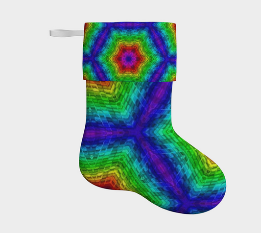 Colorful Hexagons Christmas Stocking